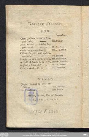 Dramatis Personae.