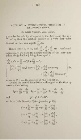 Note on a fundamental theorem in hydrodynamics.