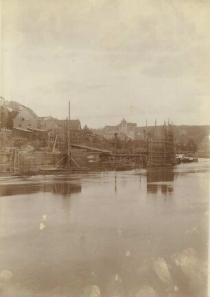 Wehr- und Schleusenbau Diez an der Lahn, Deutschland, ohne Datum