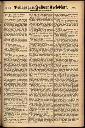 Zweite Ausgabe vom Samstag, den 26. September 1896.