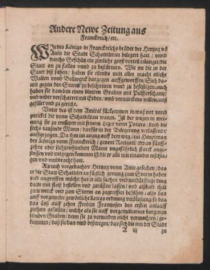 Andere Newe Zeitung aus Franckreich/ etc.