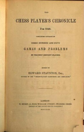 The chess player's chronicle. 9. 1849