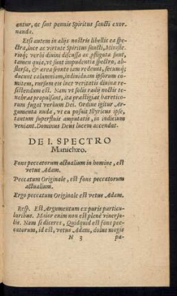 De I. Spectro Manichaeo.
