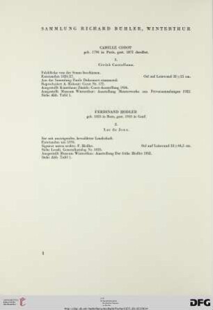 I. Gemälde(Nr. 1-46) und Tafel 1-15