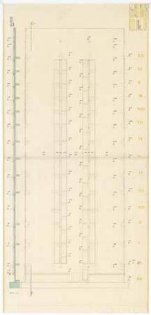 Hochschulbibliothek, Karlsruhe Neubau: Rohbaufassade Giebel, 1:50