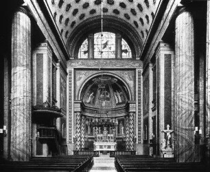 Köthen, Schlosskirche St. Maria, Inneres, nach Osten; Bandhauer, Gottfried