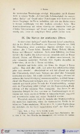 IX. Die Namen der arabischen Ziffern