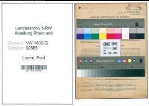 Entnazifizierung Paul Lemm, geb. 13.05.1897 (Buchdrucker)