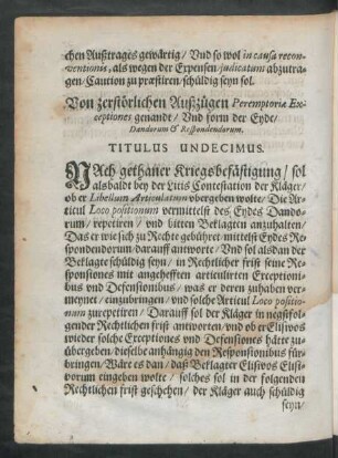 Titulus Undecimus. - Decimus XV.