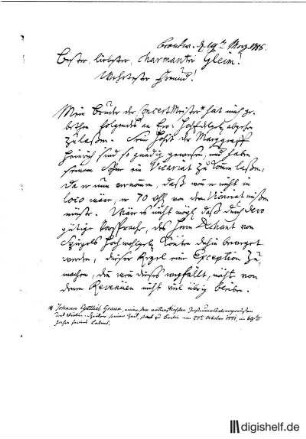 1: Brief von Carl Heinrich Graun an Johann Wilhelm Ludwig Gleim