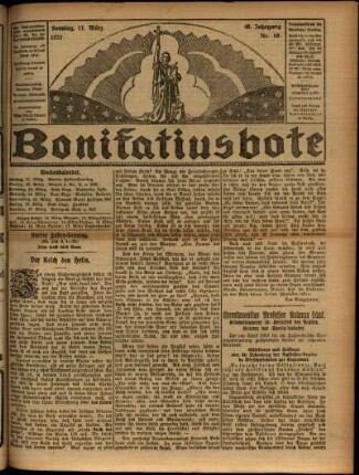 Ausgabe vom Sonntag, den 11. März 1923.