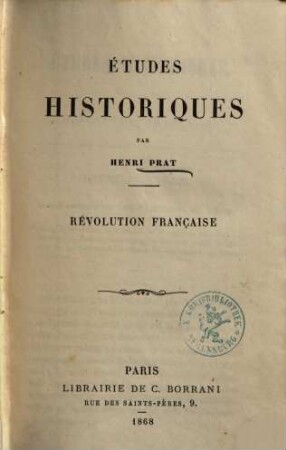 Études historiques. 6, Révolution française