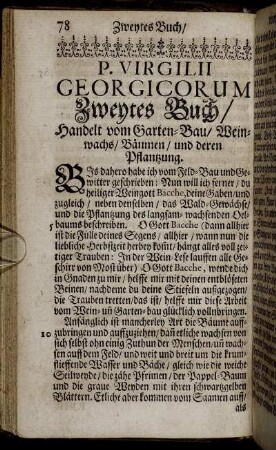 Zweytes Buch/ Handelt vom Garten-Bau/ Weinwachs/ Bäumen/ und deren Pflantzung.