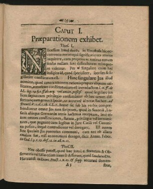 Caput I. Praeparationem exhibet.