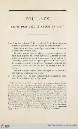 N.S. 19.1869: Fouilles faites dans l'île de Chypre en 1867