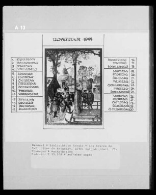 Les heures de N. D. dites de Hennessy, Kalenderblatt für November, Wettschießen
