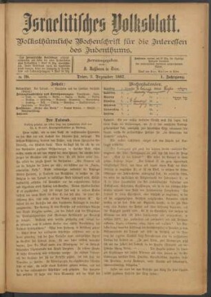 29: Nr. 29 vom 2. Dezember 1887