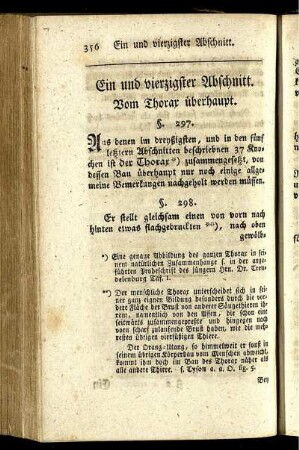 Ein und vierzigster Abschnitt. Vom Thorax überhaupt.