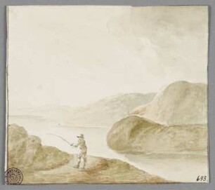 Landschaft mit einem Angler