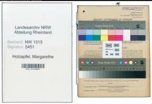 Entnazifizierung Margarethe Holzapfel , geb. 04.02.1874 (Kauffrau)