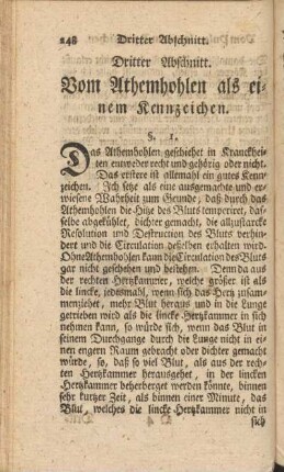 Dritter Abschnitt. Vom Atemhohlen als einem Kennzeichen