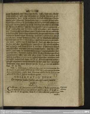 Observatio XXXIX. De injuria judici facta, an ipse eam punire possit?