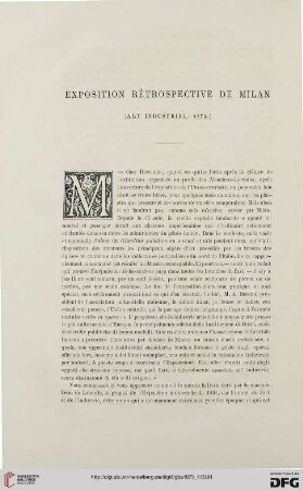 2. Pér. 11.1875: Exposition rétrospective de Milan : (Art industriel. 1874.)
