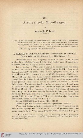20: Archivalische Mitteilungen