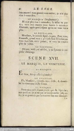 Scene XVII. Le Marquis, La Comtesse