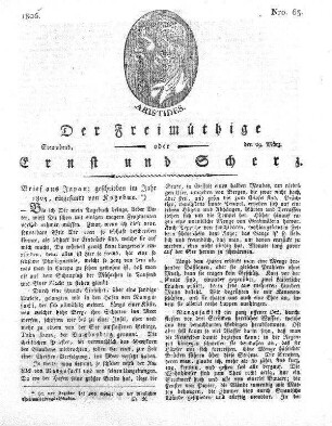 Nro. 63, Sonnabend, den 29. März 1806