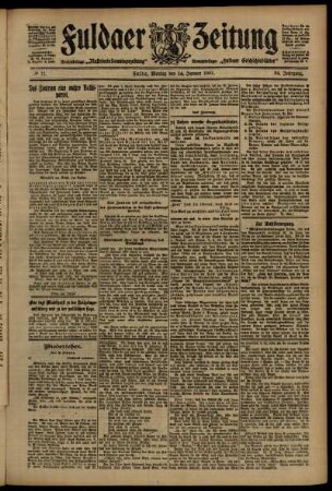 Ausgabe vom Montag, den 14. Januar 1907.