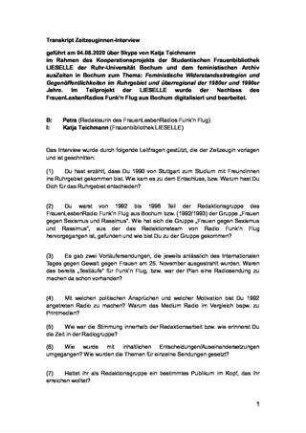 Interview zum FrauenLesbenRadio Funk'n Flug