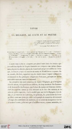 XXVIII. La religion, le culte et le prétre