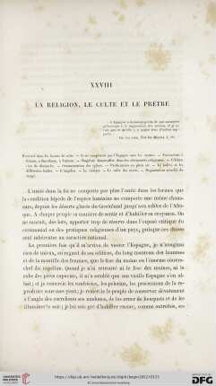 XXVIII. La religion, le culte et le prétre
