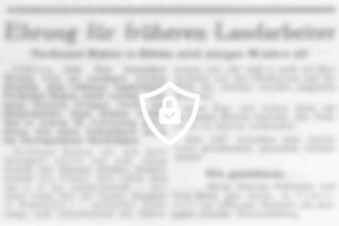 Ehrung für früheren Landarbeiter