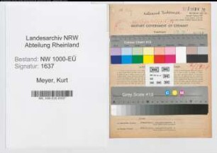 Entnazifizierung Kurt Meyer, geb. 20.12.1908 (Kaufm.Angest.)