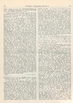 175-178 [Rezension] Herrmann, Johannes, Ezechiel übersetzt und erklärt