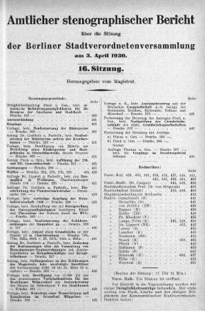 Sitzung 16, 3. April 1930
