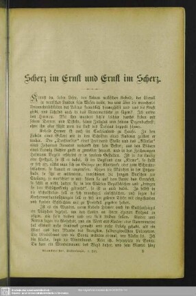 Scherz im Ernst und Ernst im Scherz