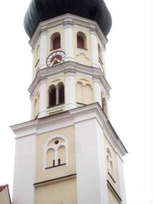 Kirchturm von Süden - doppelstöckiges Octogon mit Zwiebelhaube