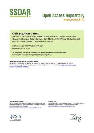 Kleinstadtforschung