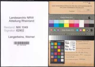 Entnazifizierung Werner Langerbeins , geb. 06.01.1920 (Justizangestellter)