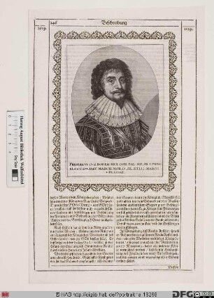 Bildnis Friedrich V., 1610(1614)-1620 Kurfürst von der Pfalz, 1619/20 König von Böhmen