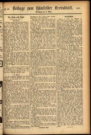 Zweite Ausgabe vom Dienstag, den 04. Mai 1897.