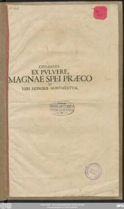 Colossus Ex Pulvere, Magnae Spei Praeco Et Veri Honoris Monumentum