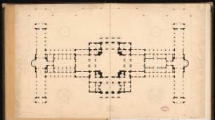 Kurhaus Schinkelwettbewerb 1863: Grundriss Erdgeschoss