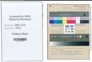 Entnazifizierung Maria Wolters , geb. 01.03.1902 (Geschaeftsinhaberin)