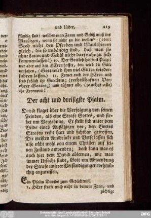 Der acht und dreisigste Psalm.
