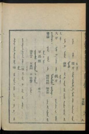 Coohai agûra i hacin. ningguci = 軍器類 第六