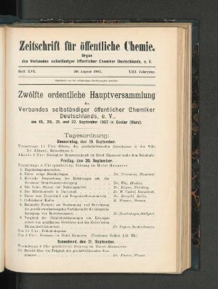 Heft XVI. 30. August 1907.